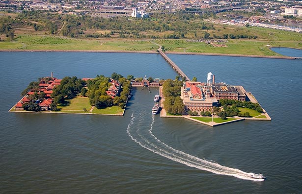 Ellis Island-Southside-Landfill-NYC-NJ-Immigrant-Aerial View