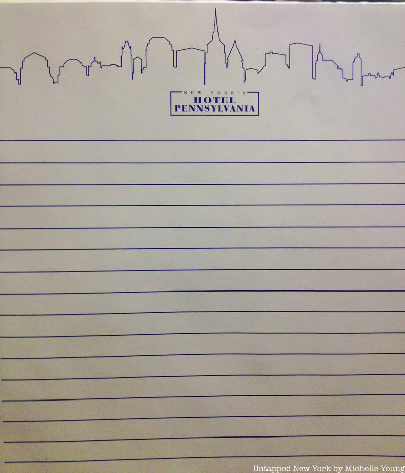 Notepad from the Hotel Pennsylvania
