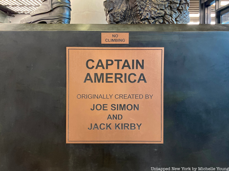 Captain America statue plaque