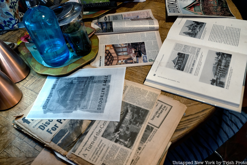 Newspapers on a table at Brooklyn's Japanese House