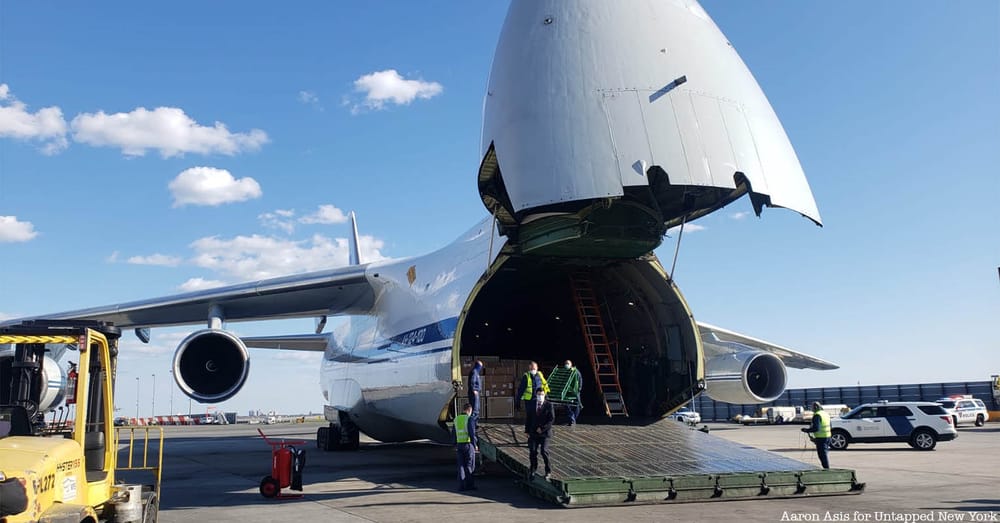 Photos Cargo Plane from Russia Arrives at JFK Airport with Medical
