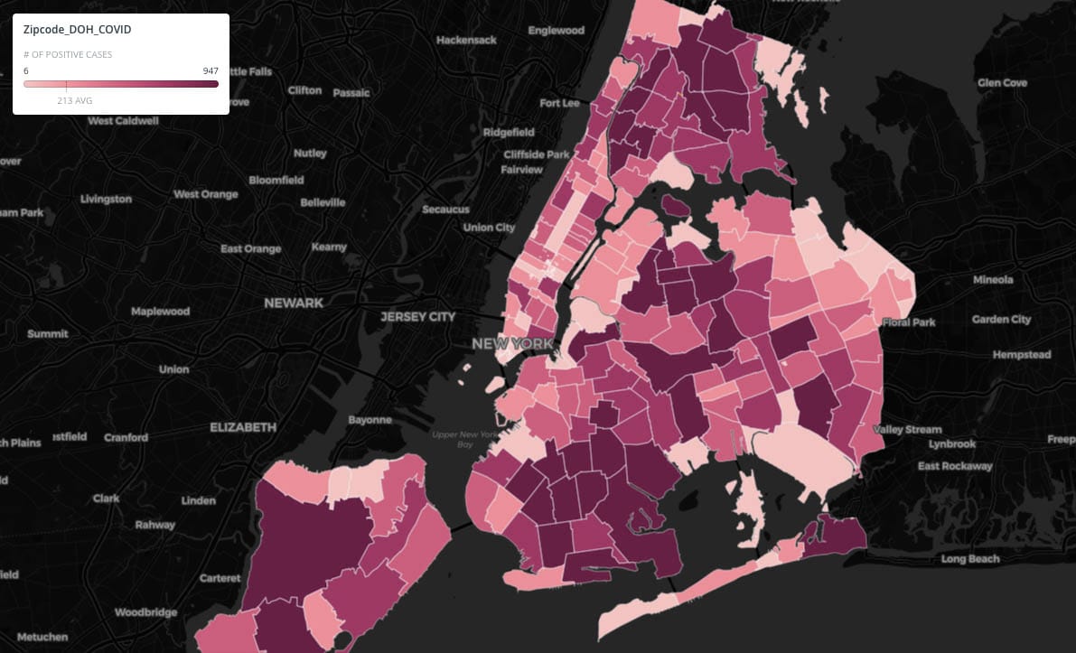 Interactive Map of COVID Cases Shows NYC's Hotspot Zip Codes Untapped