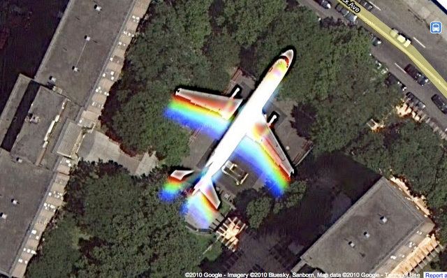 Google Earth-Rainbow-Airplane Maps-Bushwick-Brooklyn