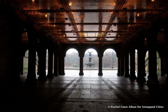 Under Bethesda Terrace, a peaceful space.