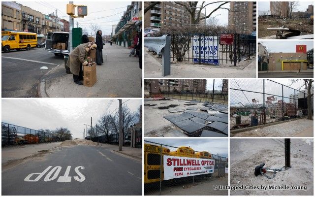 Signs of Sandy Relief and Destruction on Coney Island