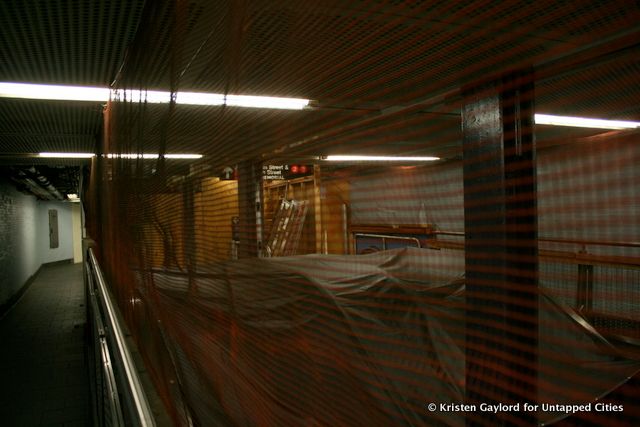 A future escalator at Fulton Center.