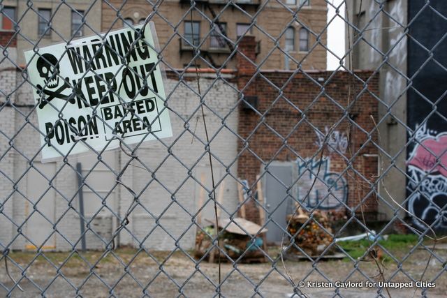 There's a warning sign at the Fulton Street and Downing Street lot...