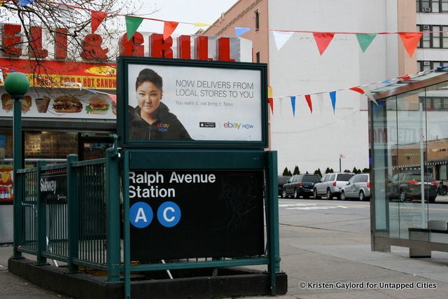 A festive Ralph Avenue station.