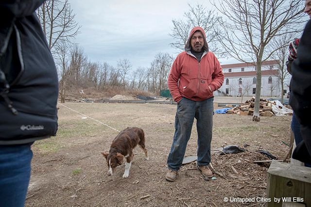 A volunteer (and his dog) had been there since the day after the storm.