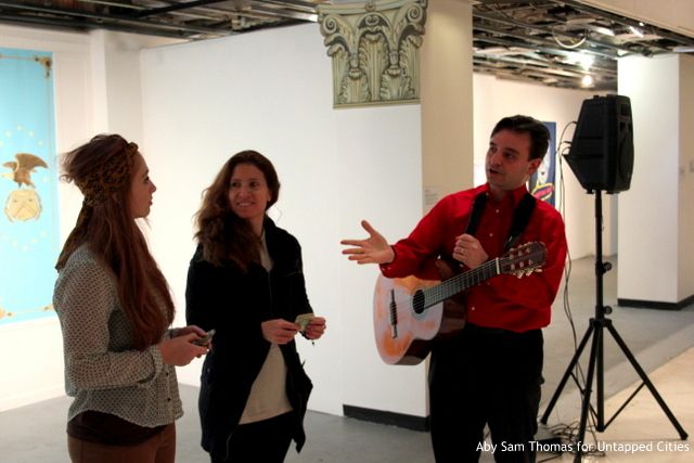 "You're the dictator!" Pablo Hegluera interacts with volunteers from the audience. 