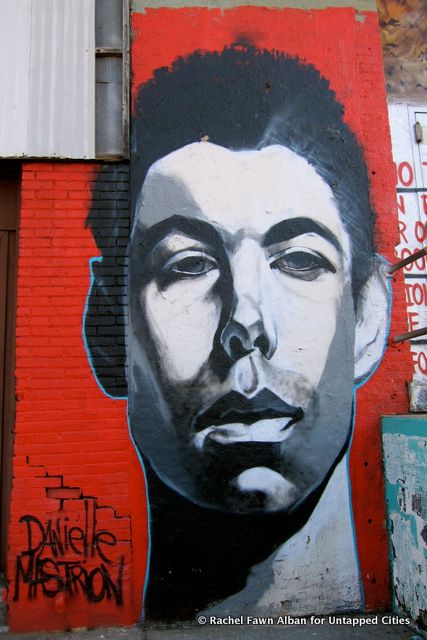 Danielle Mastrion's 15 foot tribute mural to the late MCA of the Beastie Boys.