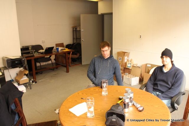 Head Brewer Damien Brown and General Manager Chris Gallant still moving into the new Bronx Brewery's headquarters.