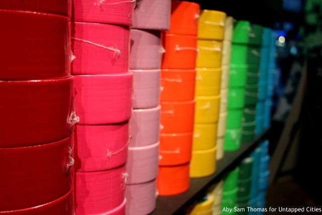 Rolls of duct tape at The Duck Tape Experience Store in Midtown Manhattan.