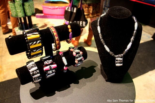 Jewelry made with duct tape.