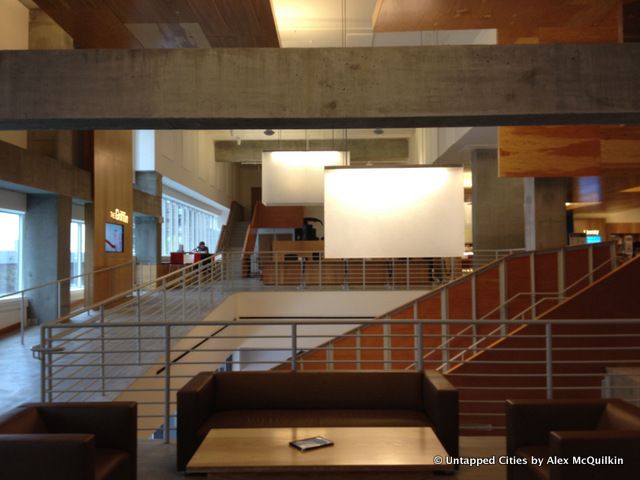 The Frank Gehry-designed interior of the Signature Theater Center at MiMA