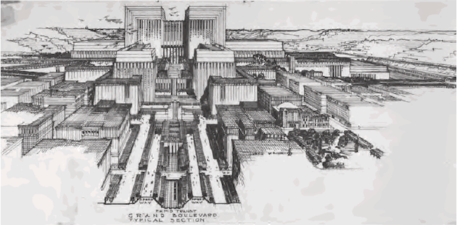 LA Civic Center, by Frank Lloyd Wright