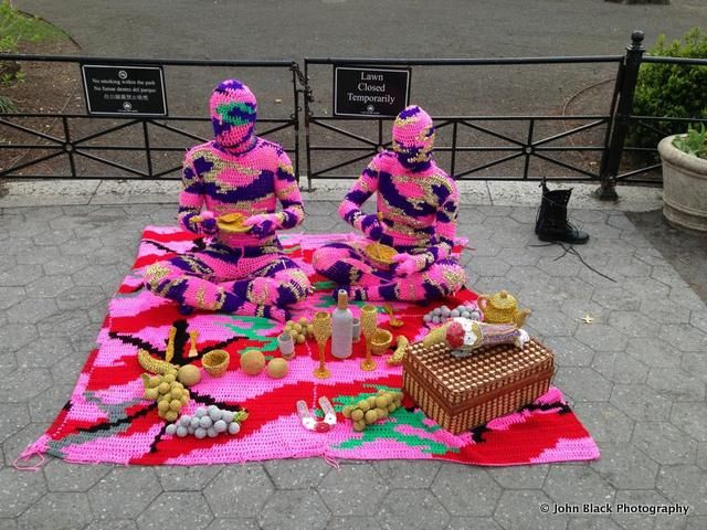 Yarn Bombing Picnic in Union Square, photo by John Black Photography