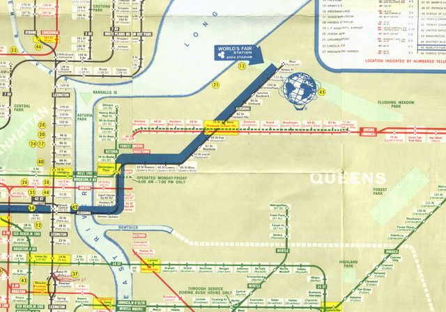 1964 NYC Subway Map with Landmarks