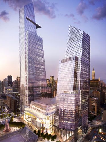 rendition of the Hudson Yards complex, via Bloomberg