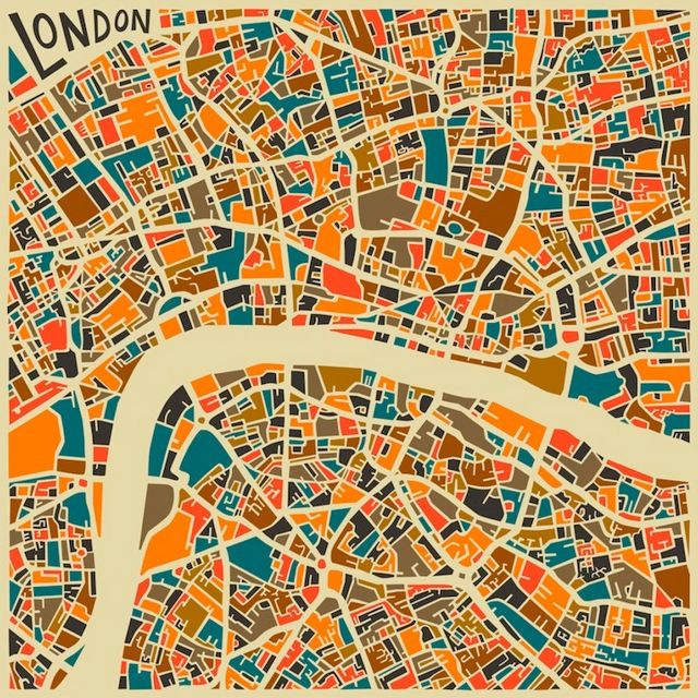 Jazzberry Blue-London-Modern Abstract City Map