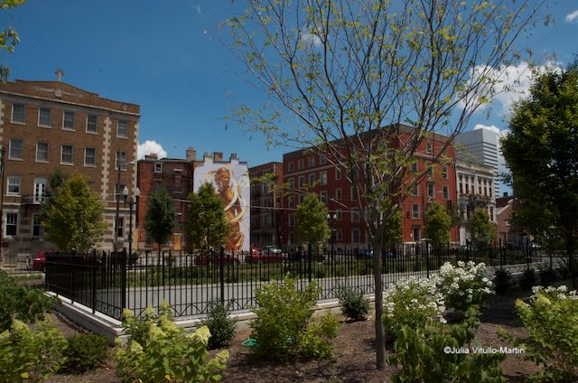 Mural & buildings on Race