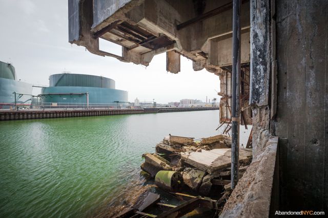 The lower levels of two out of three staircases have collapsed into the basin...