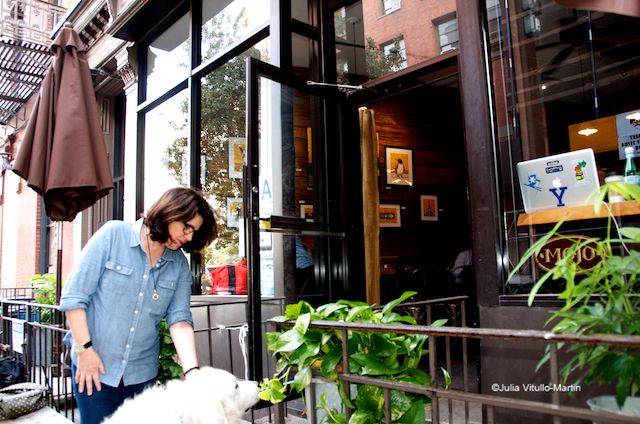 Cathleen Schine and Great Pyrenees at Mojo Coffee