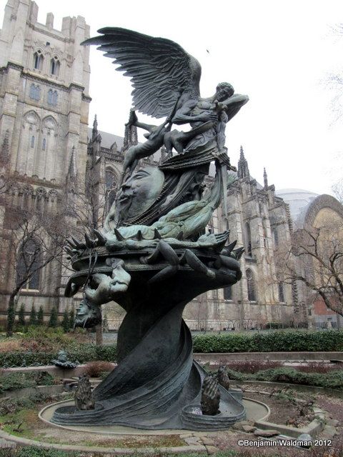 Peace Fountain-Cathedral St John the Divine-Decapitated Satan-Giraffes-DNA-NYC