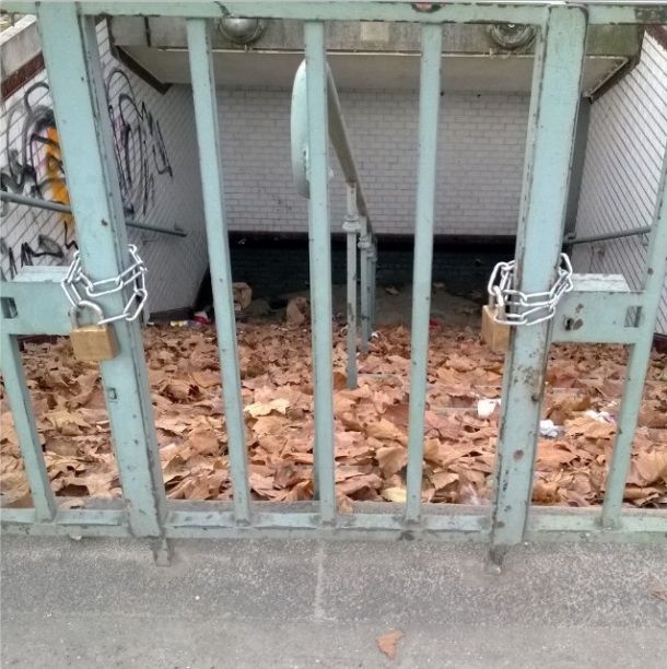 urban exploration- subway stairs-autumn