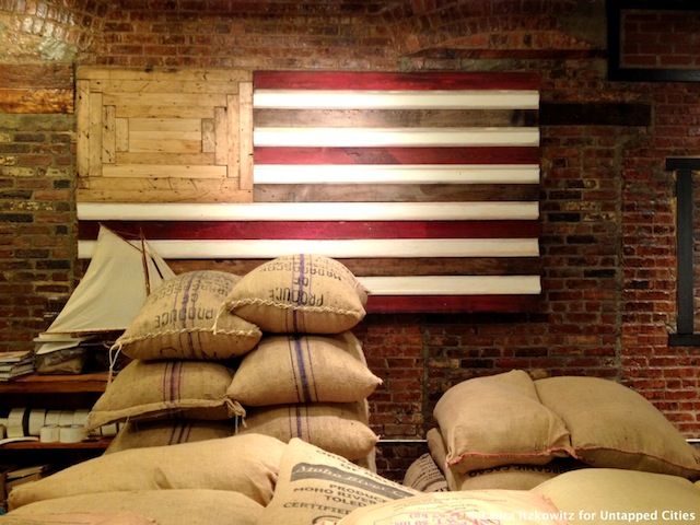 Mast Brothers chocolate sacks of cocoa beans Williamsburg Brooklyn NYC Untapped Cities