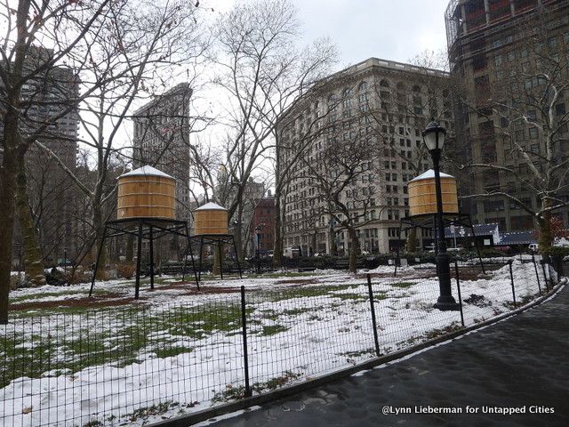 Facing South, Ivan Navarro's three water towers Art Installation