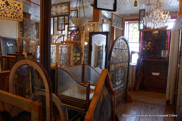 Another section of the second floor housing windows and other glass objects