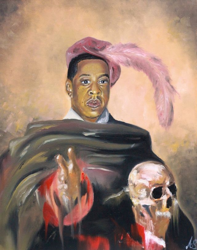 Amar Stewart Jigga with a feather hat Jay Z portrait NYC Untapped Cities