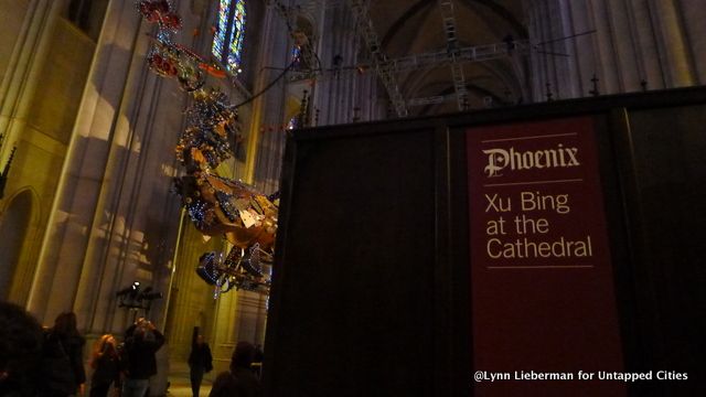 Xu Bing's Phoenix Scullptures installed in St. John the Divine Church