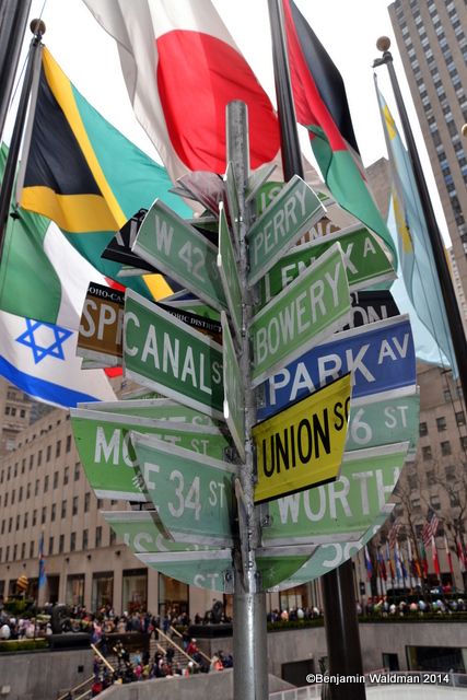 street sign egg faberge egg rockefeller center