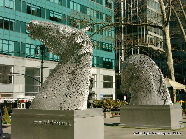 Scale models of The Kelpies measuring 15 feet high