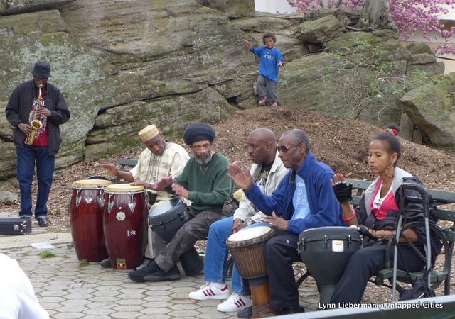 We caught this little fellow dancing to the music behind the Drummers