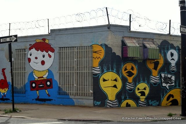 Murals by the playful street artist Sonni and Meres One, owner and curator of 5Pointz.