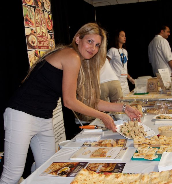 Damascus Bakeries family member Janet Mafoud showing their goods