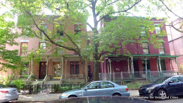 Many of the row houses have been restored - a few still sit boarded up