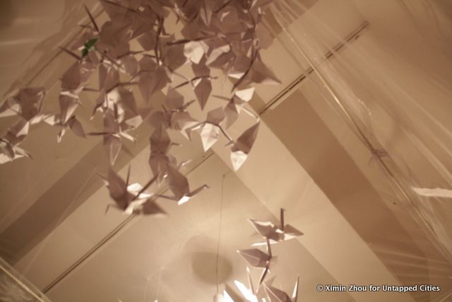 An installation of paper cranes in 302 to represent the many dreams people in urban villages also have, just like the rest of us. 