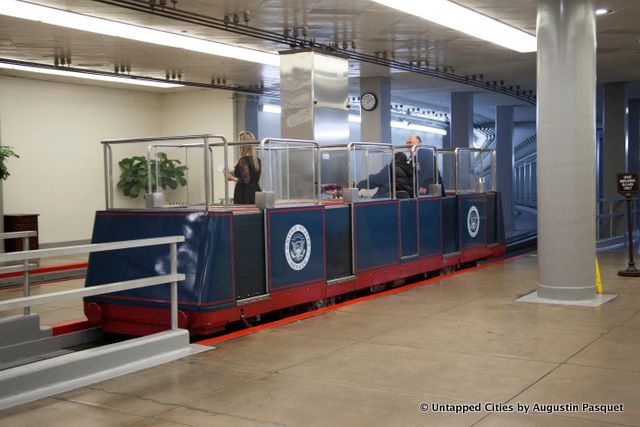 US Capitol Hill Subway System-Underground-Senate-Russell Senate Office Building-Wicker Seat Car-5