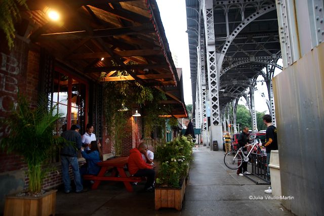 West Harlem's Dinosaur Restaurant under Henry Hudson Viaduct