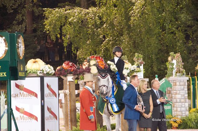 Georgina Bloomberg won the $210,000 Grant Prix on Juvina.