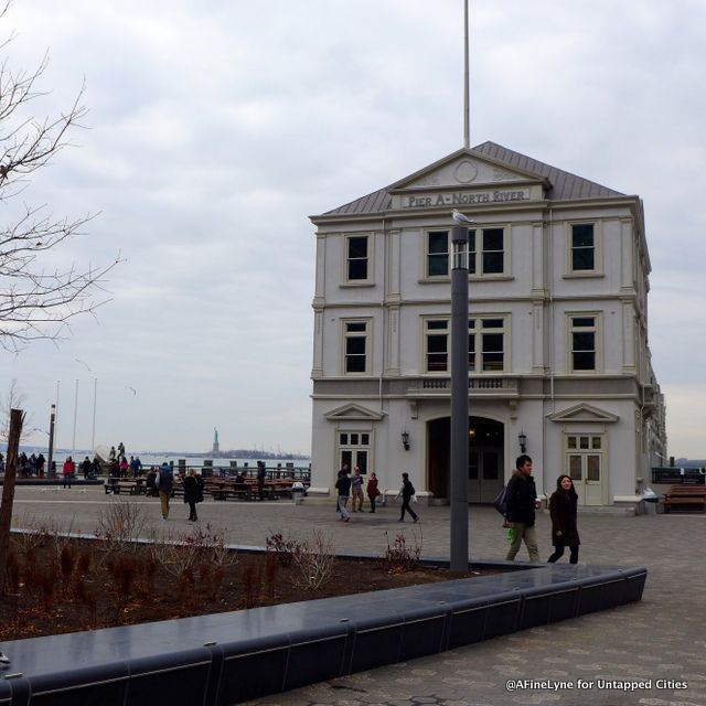 The entrance to Pier A gives a spectacular view of New York Harbor