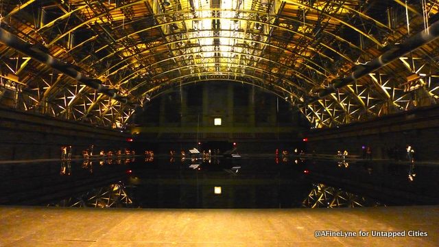 Drill Hall transformed for the current art installation 'Tears Become Streams Become'