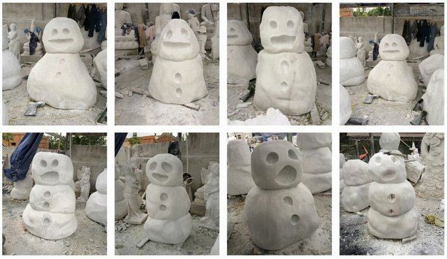 Twelve snowmen