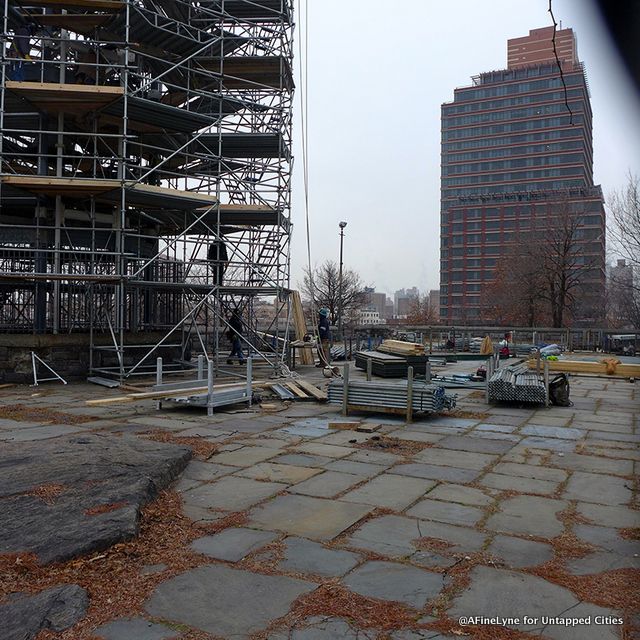 Extended Scaffolding down to a lower level of the Acropolis