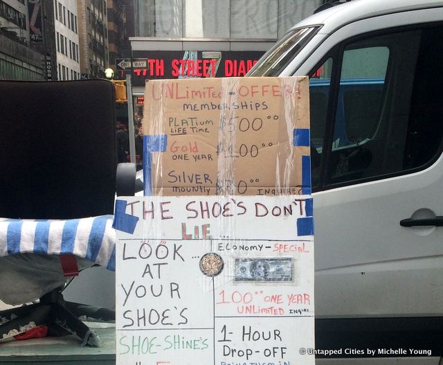 Shoe Shine Stand-6th Avenue-Diamond District-Midtown-Humor-Funny Signs-NYC-004