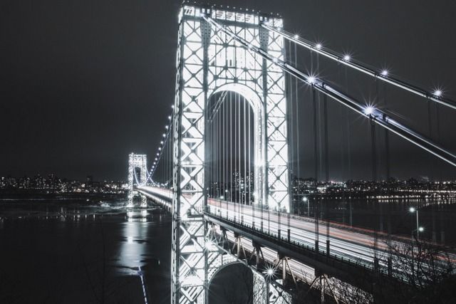 George Washington Bridge lit up